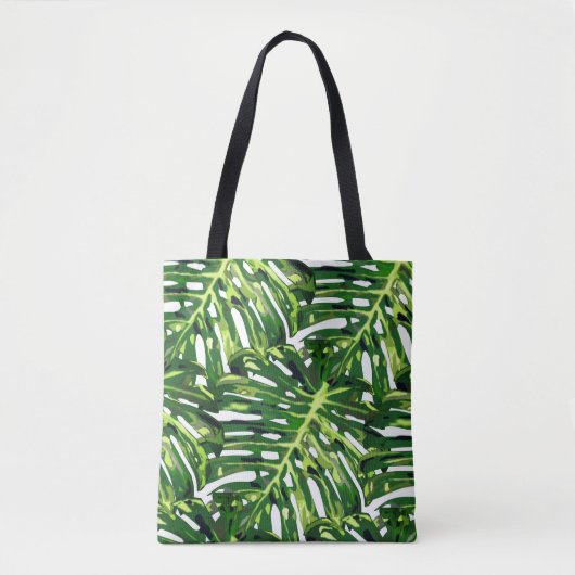Monstera Blätter Tote Beutel Grün Tasche (Vorderseite)