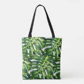 Monstera Blätter Tote Beutel Grün Tasche (Rückseite)