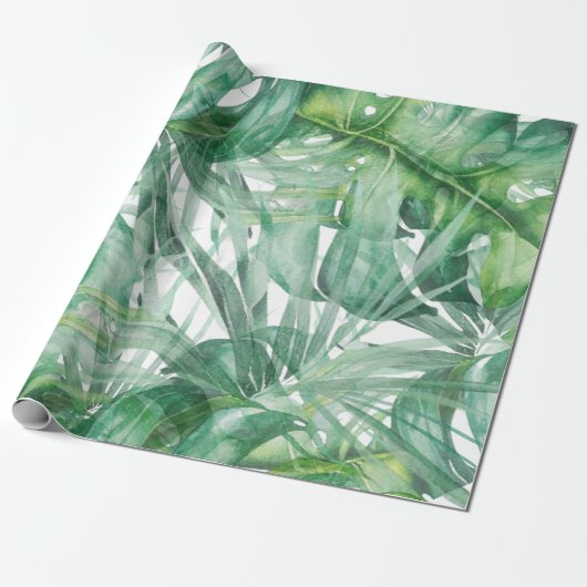 Monstera Blätter Tropical Geschenkpapier (Ungerollt)