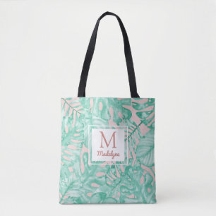 Monstera Blätter Tropical Palm Personalisiert Blus Tasche