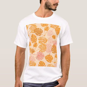 Monstera-Blätter: tropische Silhouette nahtlos T-Shirt