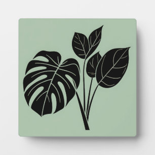 Monstera Blätter Tropischer Minimalistischer Salbe Fotoplatte
