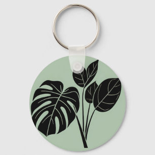Monstera Blätter Tropischer Minimalistischer Salbe Schlüsselanhänger