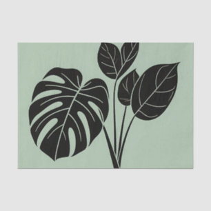 Monstera Blätter Tropischer Minimalistischer Salbe Seidenpapier