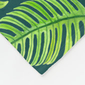 Monstera-Blätter, tropisches Aquarellmuster Fleecedecke (Ecke)