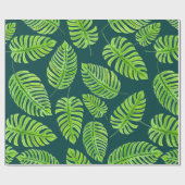 Monstera-Blätter, tropisches Aquarellmuster Geschenkpapier (Flach)
