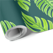 Monstera-Blätter, tropisches Aquarellmuster Geschenkpapier (Rolleneckpunkt)