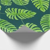 Monstera-Blätter, tropisches Aquarellmuster Geschenkpapier (Ecke)