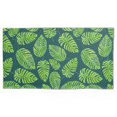 Monstera-Blätter, tropisches Aquarellmuster Kissenbezug (Vorderseite-Links)