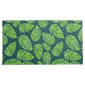 Monstera-Blätter, tropisches Aquarellmuster Kissenbezug (Vorderseite-Rechts)