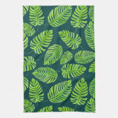 Monstera-Blätter, tropisches Aquarellmuster Küchentuch (Vertikal)