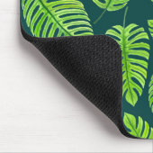 Monstera-Blätter, tropisches Aquarellmuster Mousepad (Ecke)