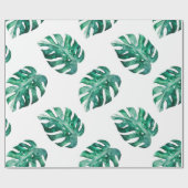 Monstera-Blätter. Tropisches Illustrationsmuster Geschenkpapier (Flach)