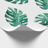 Monstera-Blätter. Tropisches Illustrationsmuster Geschenkpapier (Ecke)