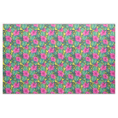 Monstera Blätter und Hibiskus, Aquamarin rosa auf  Stoff (Yard (91,4 cm))