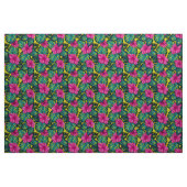 Monstera Blätter und Hibiskus, Aquamarin rosa auf Stoff (Yard (91,4 cm))