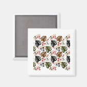 Monstera Blätter und Twigs Magnet (Vorderseite/Rückseite)