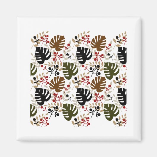 Monstera Blätter und Twigs Magnet (Vorne)