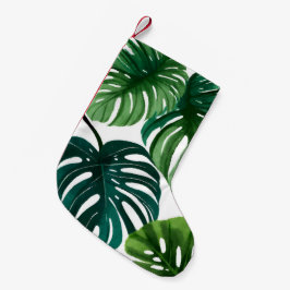 Monstera Blätter Wasserfarbe Kleiner Weihnachtsstrumpf