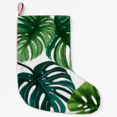 Monstera Blätter Wasserfarbe Kleiner Weihnachtsstrumpf (Vorderseite)