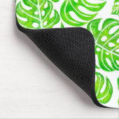 Monstera-Blätter Wasserfarbe Mousepad (Ecke)