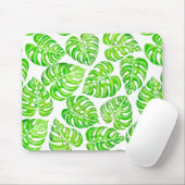Monstera-Blätter Wasserfarbe Mousepad (Mit Mouse)
