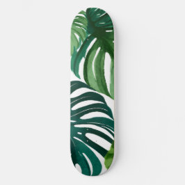 Monstera Blätter Wasserfarbe Skateboard