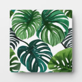 Monstera Blätter Wasserfarben Moderne Kunst, Dicht Fotoplatte (Vorderseite)