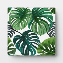 Monstera Blätter Wasserfarben Moderne Kunst, Dicht Fotoplatte