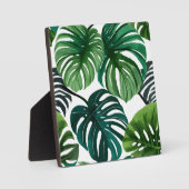Monstera Blätter Wasserfarben Moderne Kunst, Dicht Fotoplatte (Vorderseite)