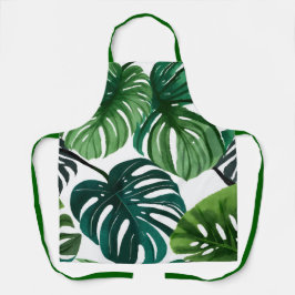 Monstera Blätter Wasserfarben Moderne Kunst, Dicht Schürze