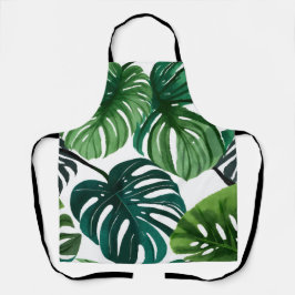 Monstera Blätter Wasserfarben Moderne Kunst, Dicht Schürze