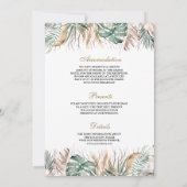 Monstera Boho Pampas All in One Foto Wedding Einladung (Rückseite)