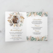 Monstera Boho Pampas Alles in Einem QR-Code Hochze Einladung (Innenseite)