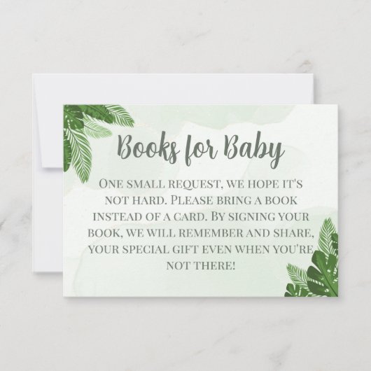 Monstera Books for Baby Card Tropical Greenery Dankeskarte (Vorderseite)