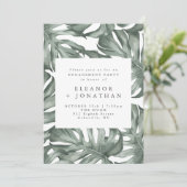 Monstera Botana Watercolor Engagement Party Einladung (Stehend Vorderseite)