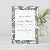 Monstera Botanical Watercolor Graduation Party Einladung (Stehend Vorderseite)