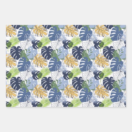 Monstera Botanisches Muster Geschenkpapier Set (Vorderseite)