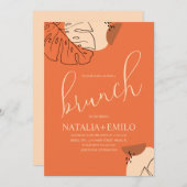 Monstera Brunch Shapes Brautparty Brunch Einladung (Vorne/Hinten)