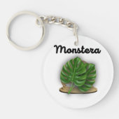 Monstera Circle Acrylic Schlüsselanhänger (Vorderseite)