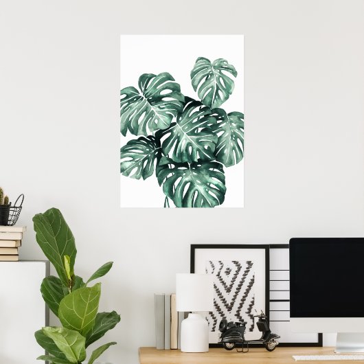 Monstera Deliciosa Blätter Poster (Heimbüro)