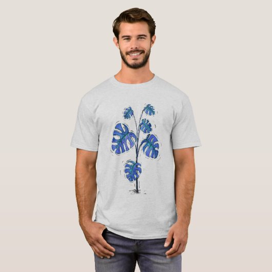 Monstera deliciosa blue version T-Shirt (Vorne ganz)
