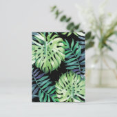 Monstera Deliciosa Hawaiian Island Tropics Blätter Postkarte (Stehend Vorderseite)