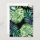 Monstera Deliciosa Hawaiian Island Tropics Blätter Postkarte (Vorne/Hinten)