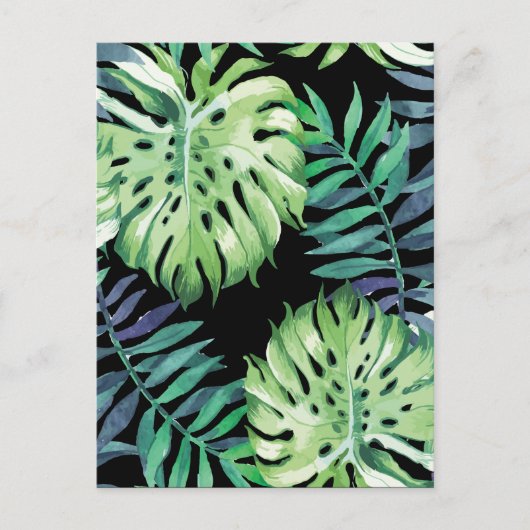 Monstera Deliciosa Hawaiian Island Tropics Blätter Postkarte (Vorderseite)