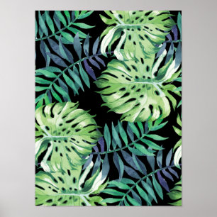 Monstera Deliciosa hawaiische Insel-Tropen-Blätte Poster