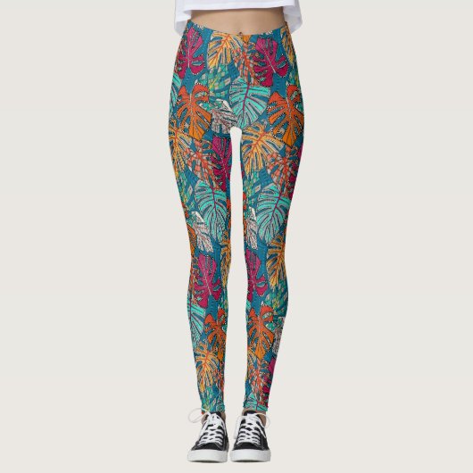 Monstera deliciosa leggings (Vorderseite)