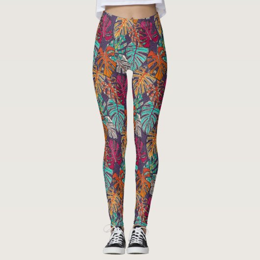 Monstera Deliciosa Leggings (Vorderseite)