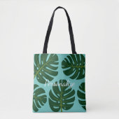 Monstera Deliciosa Palmenblatt Blumenbeete Tasche (Vorderseite)