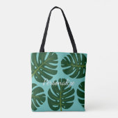 Monstera Deliciosa Palmenblatt Blumenbeete Tasche (Rückseite)